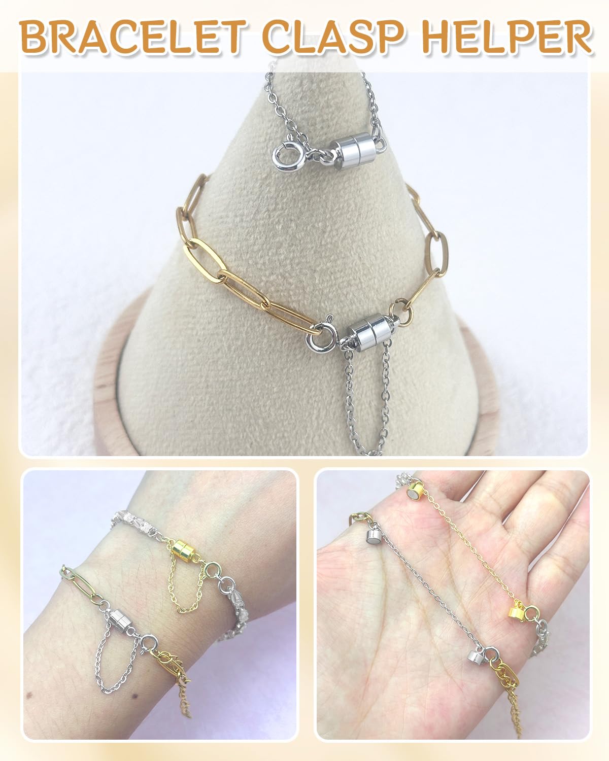 Amazon.co.jp: MKCYD 8個 磁気ブレスレットクラスプと留め具 安全